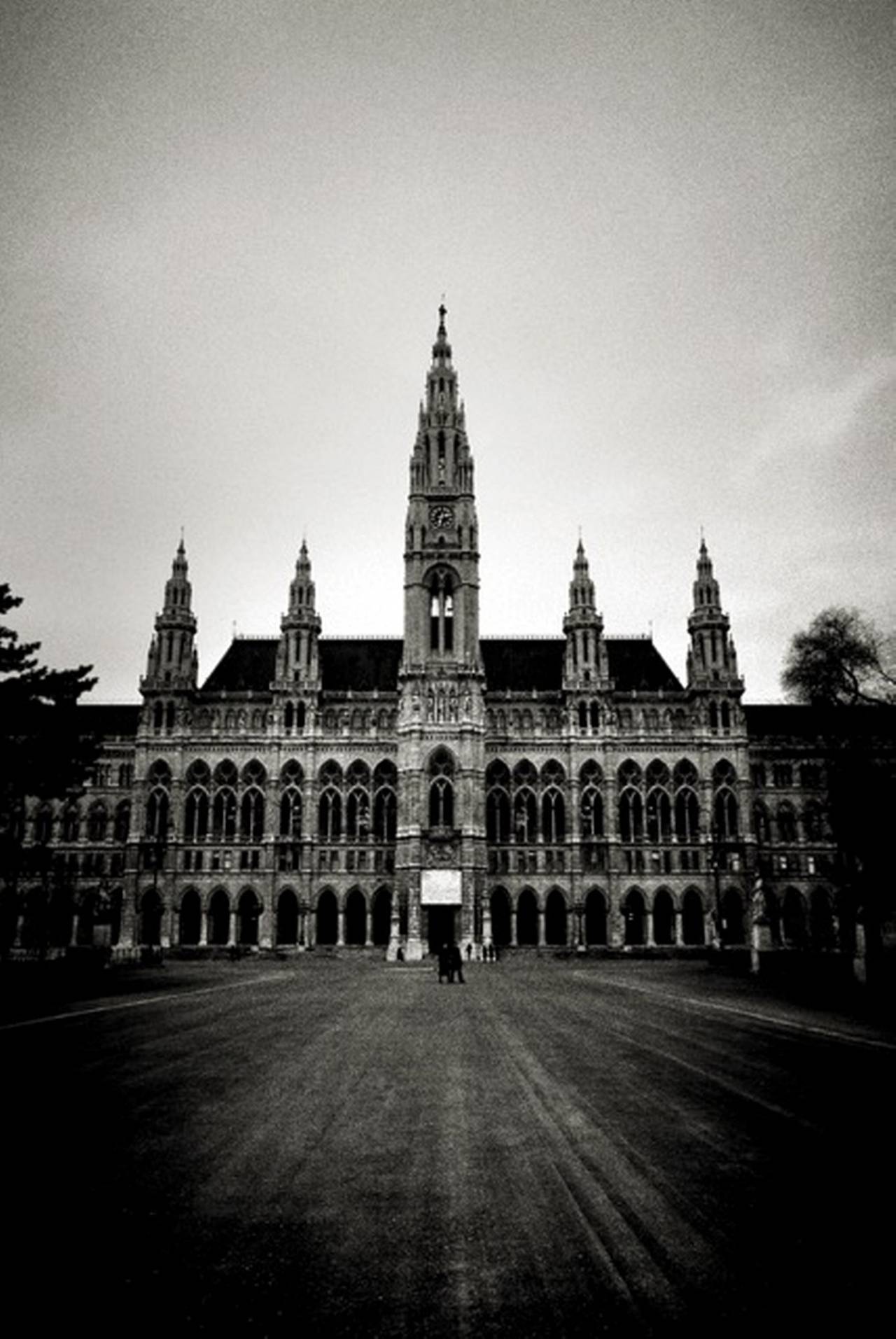 Andreas H. Bitesnich Black and White Photograph - Rathaus, Vienna