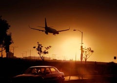 Airport Lovers, Panorama of an airplane landing, Fine Art Photography, 2010