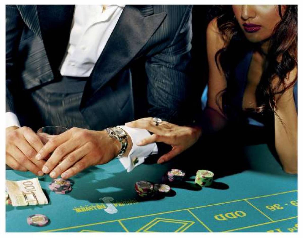 Casino, People playing poker, close-up, Fine Art Photography, 2005