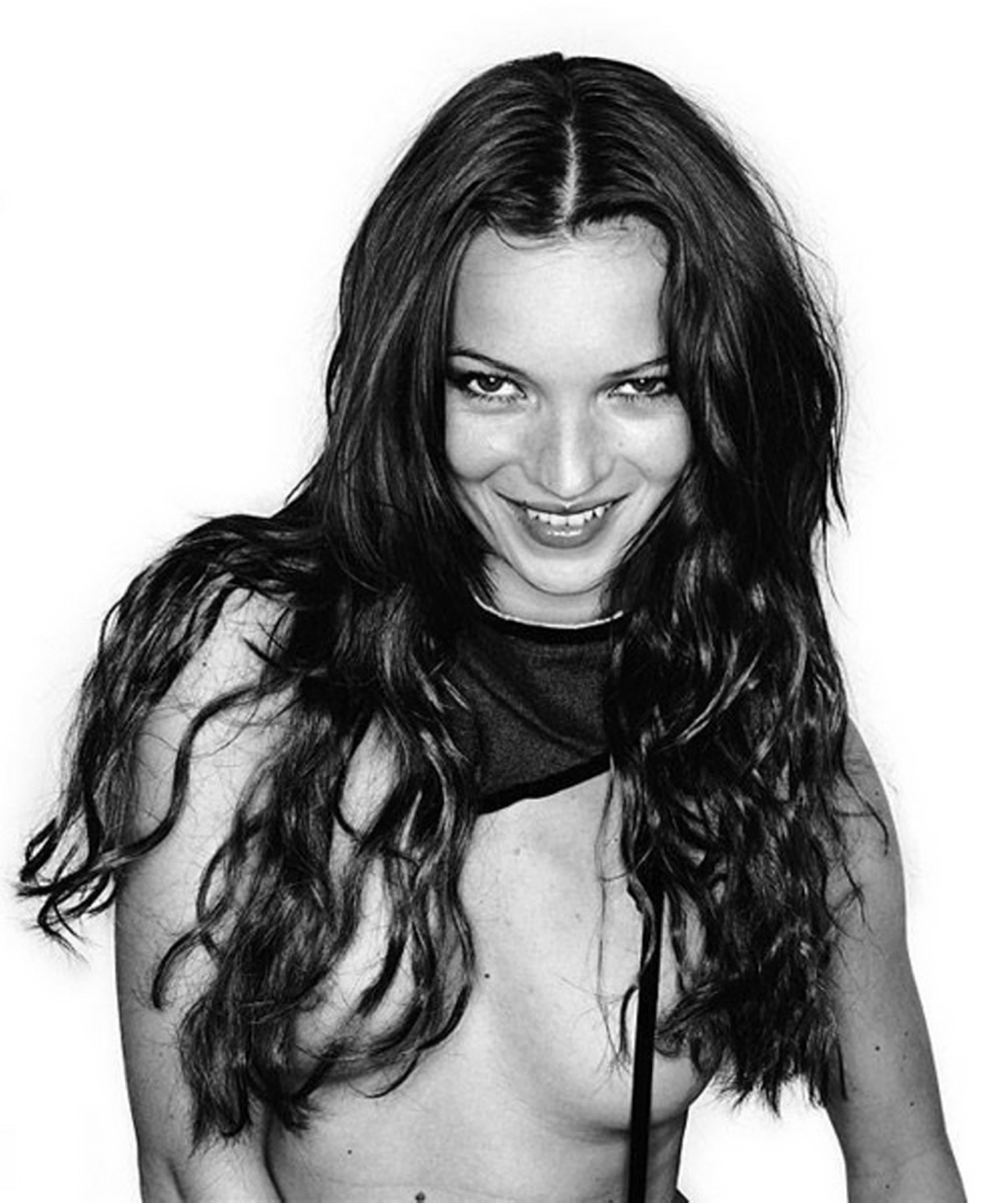 Cheeky Kate - nude portrait of supermodel Kate Moss, fine art photography, 1999