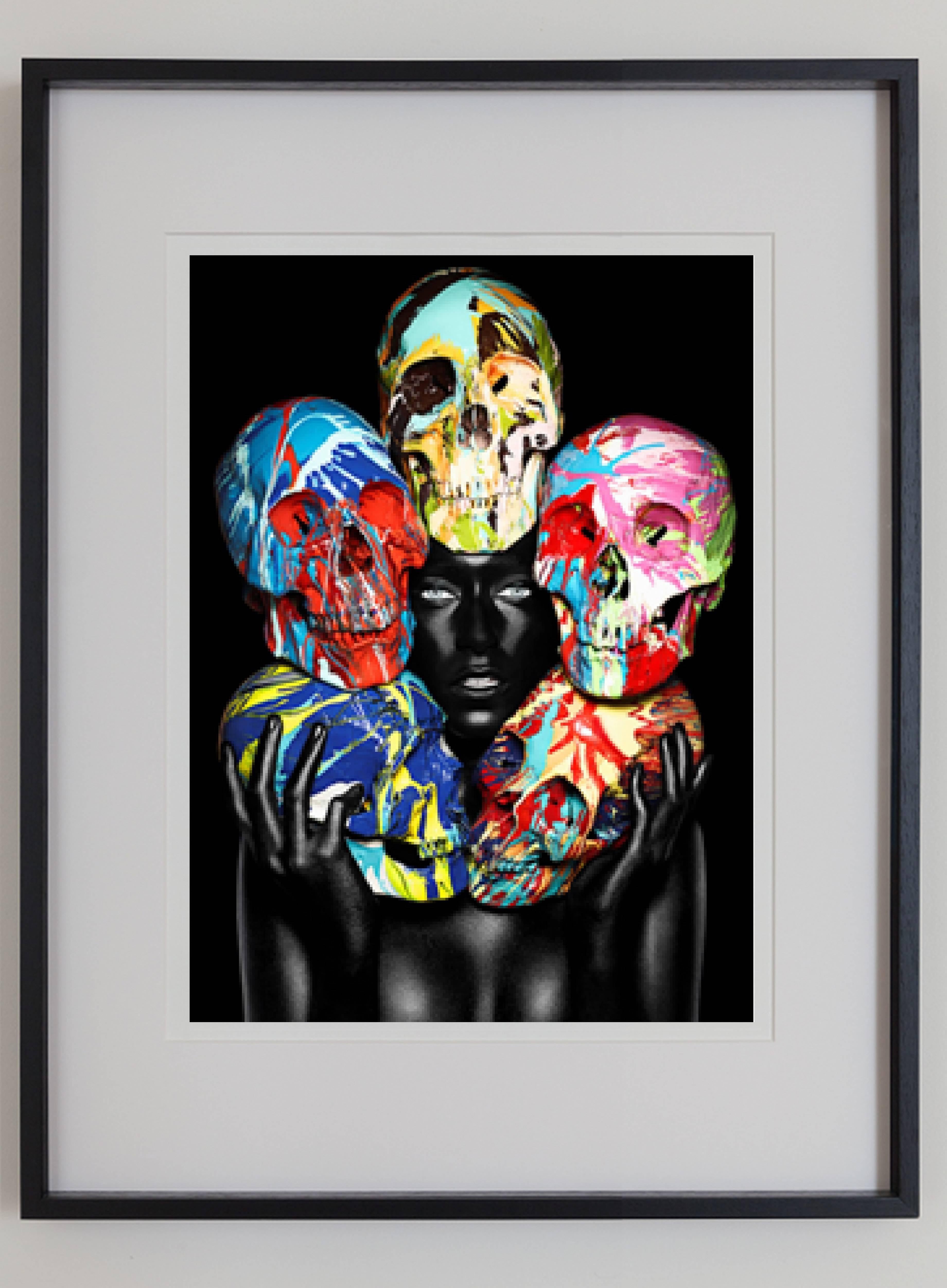 Painted Skulls / Eyes open - Photograph by Rankin and Damien Hirst