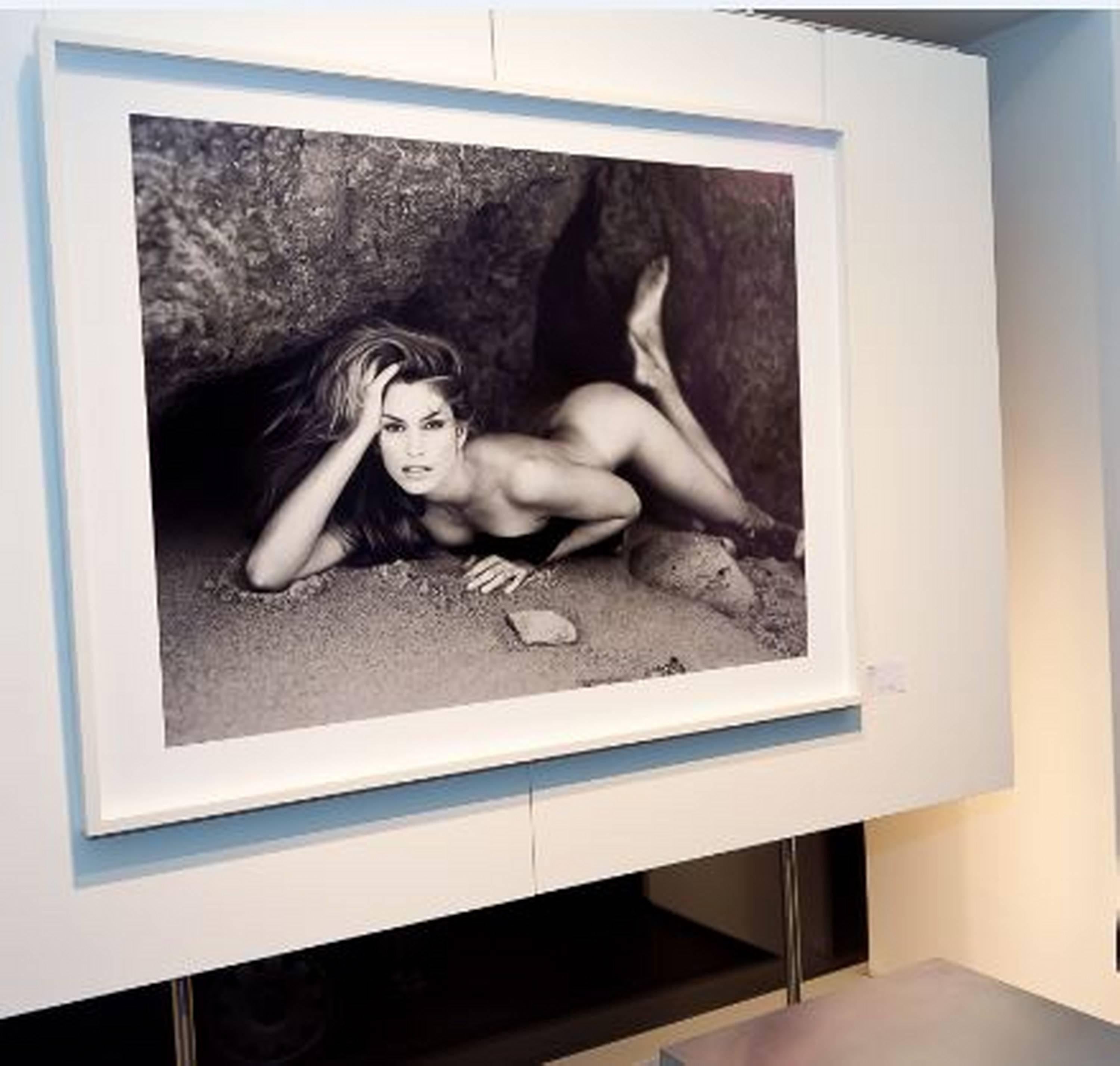 Cindy Crawford, Malibu - nude Model on the Beach, fine art photography, 1995 - Photograph by Sante D´ Orazio