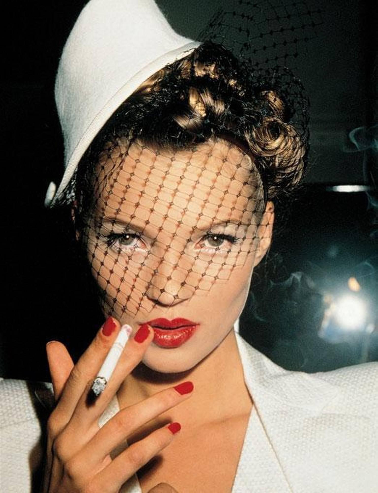 Kate Moss with Fag - portrait of the supermodel and fashion icon - Photograph by Roxanne Lowit