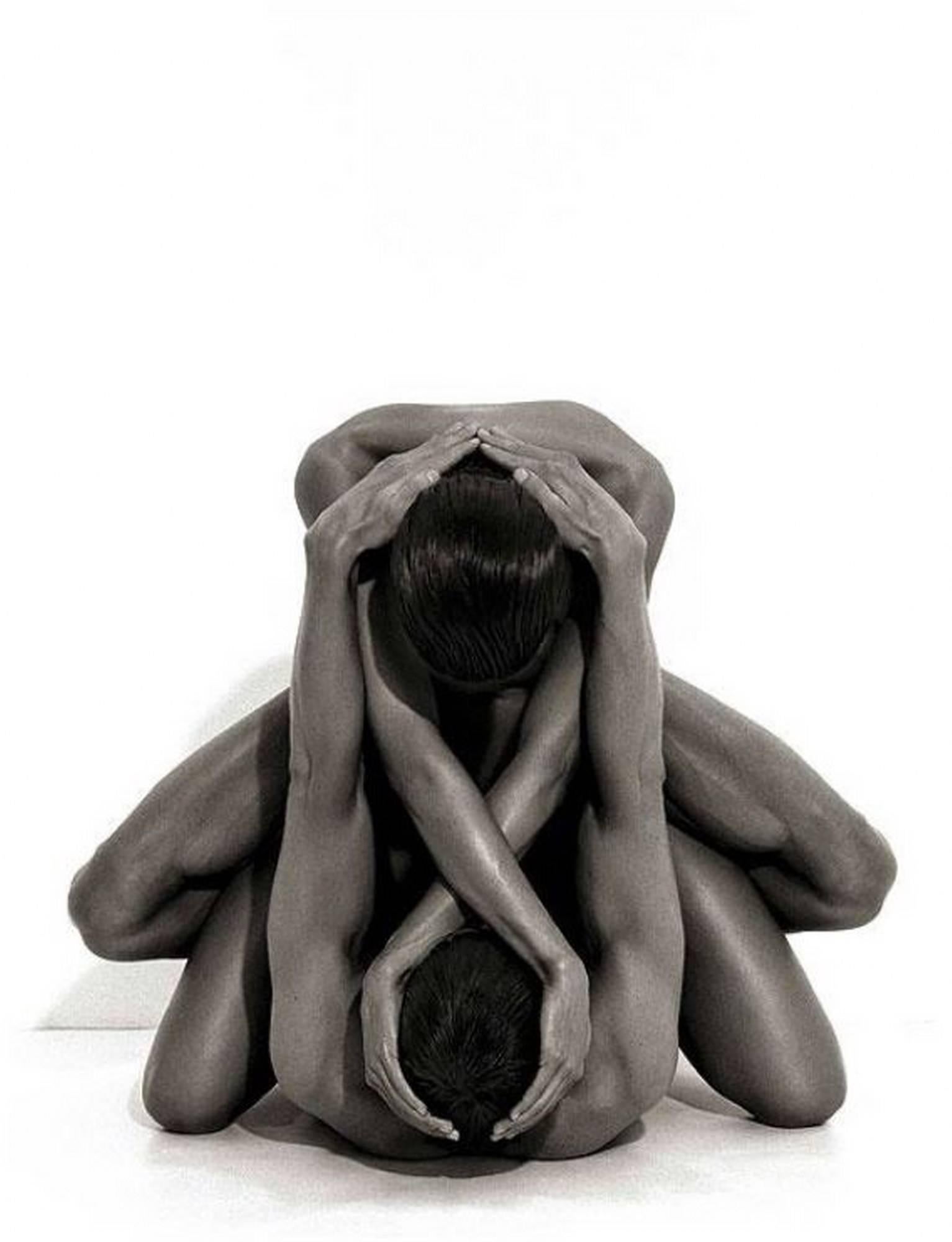 Andreas H. Bitesnich Figurative Photograph - Yvonne & Tom, nude photograph of man and woman intertwined in embrace