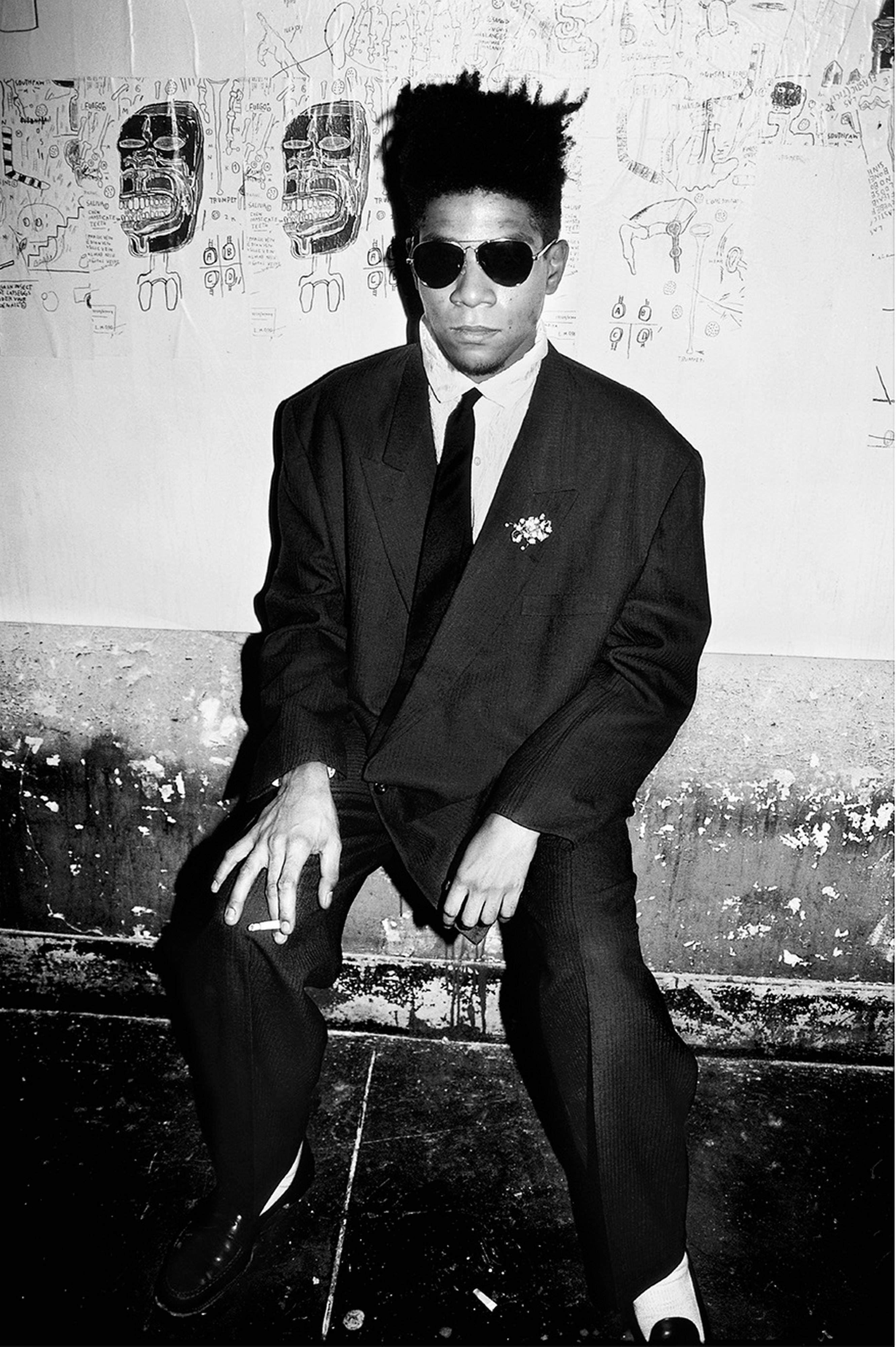 Roxanne Lowit Black and White Photograph - Jean-Michel Basquiat