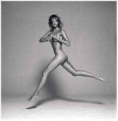 Helena Christensen II - the nude supermodel jumping in the air 