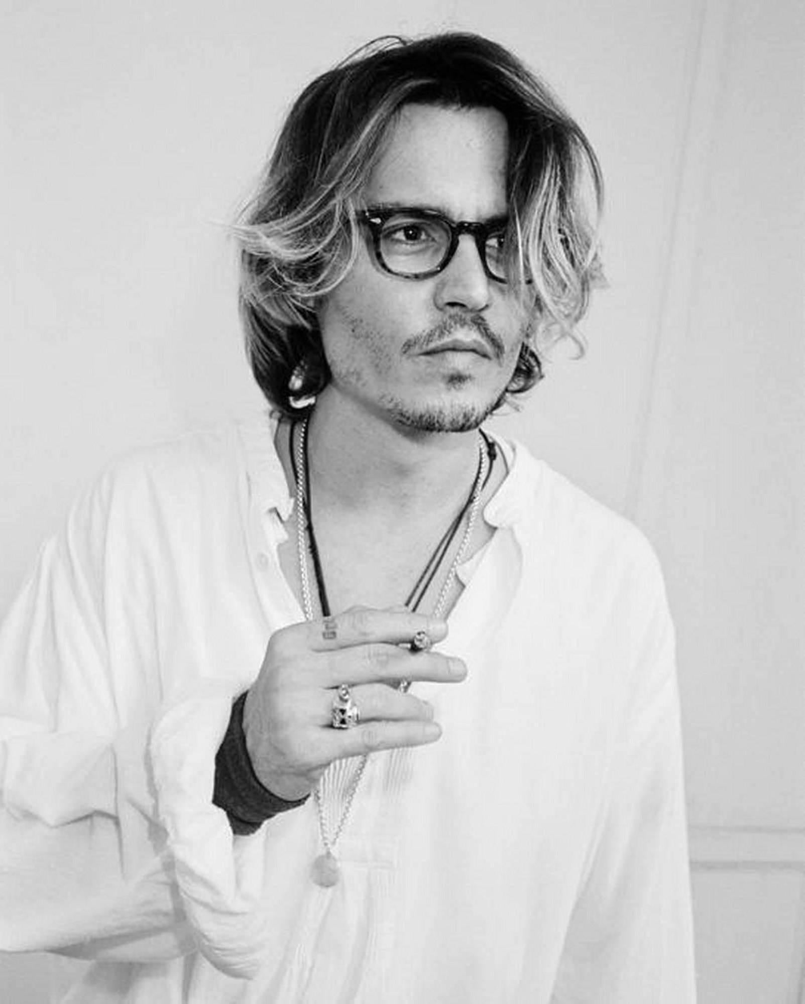 Roxanne Lowit Black and White Photograph - Johnny Depp, Venice