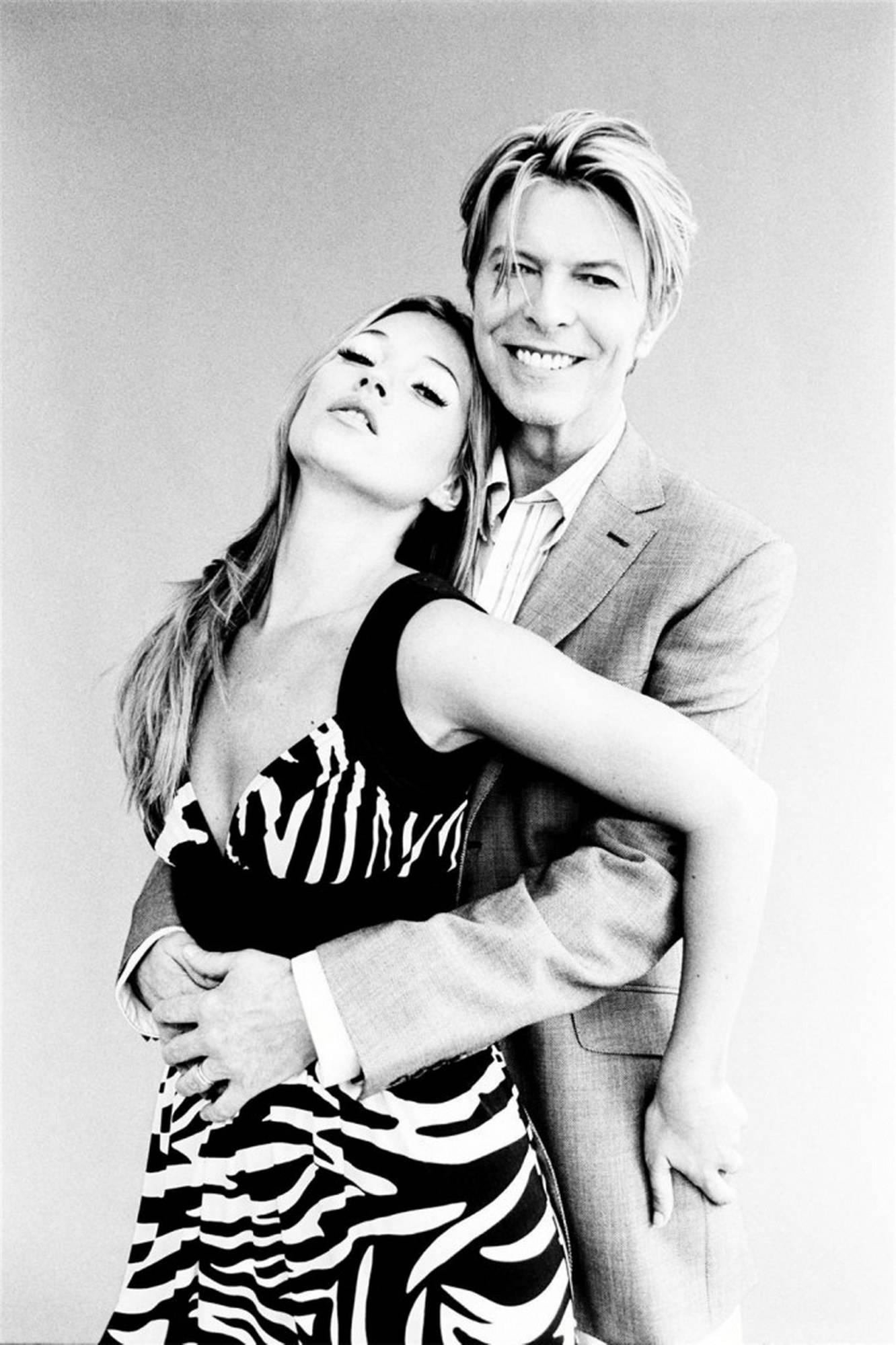 Ellen von Unwerth Black and White Photograph - David Bowie and Kate Moss
