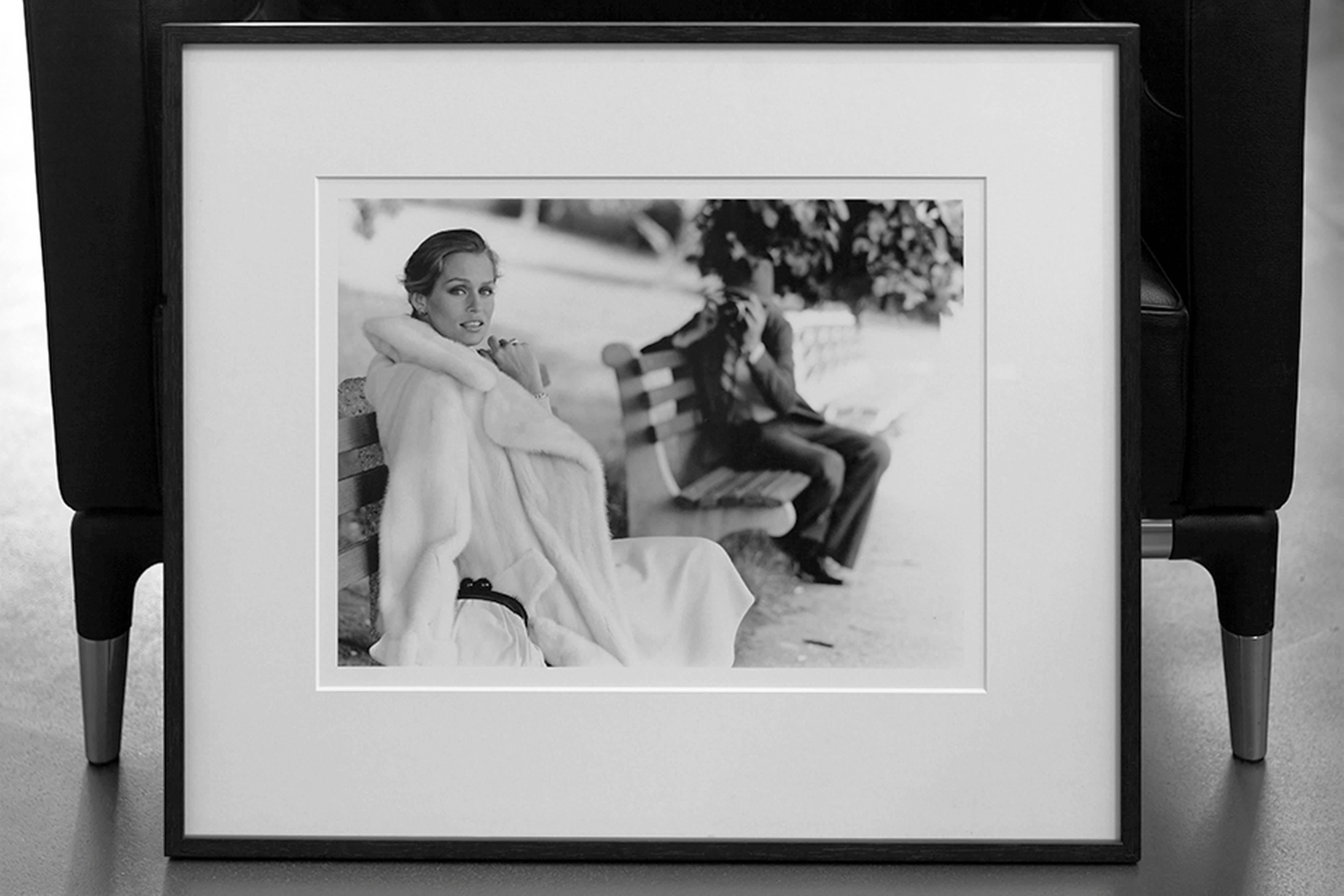 Lauren Hutton - fashion portrait with photographer, fine art photography, 1975 - Photograph by Arthur Elgort