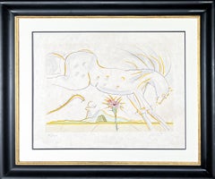 Salvador Dalì (1904-1989) - The Horse and the Wolf - Kaltnadelradierung mit Schablone