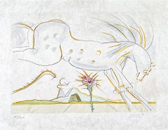 Salvador Dalì (1904-1989) - The Horse and the Wolf - Kaltnadelradierung mit Schablone