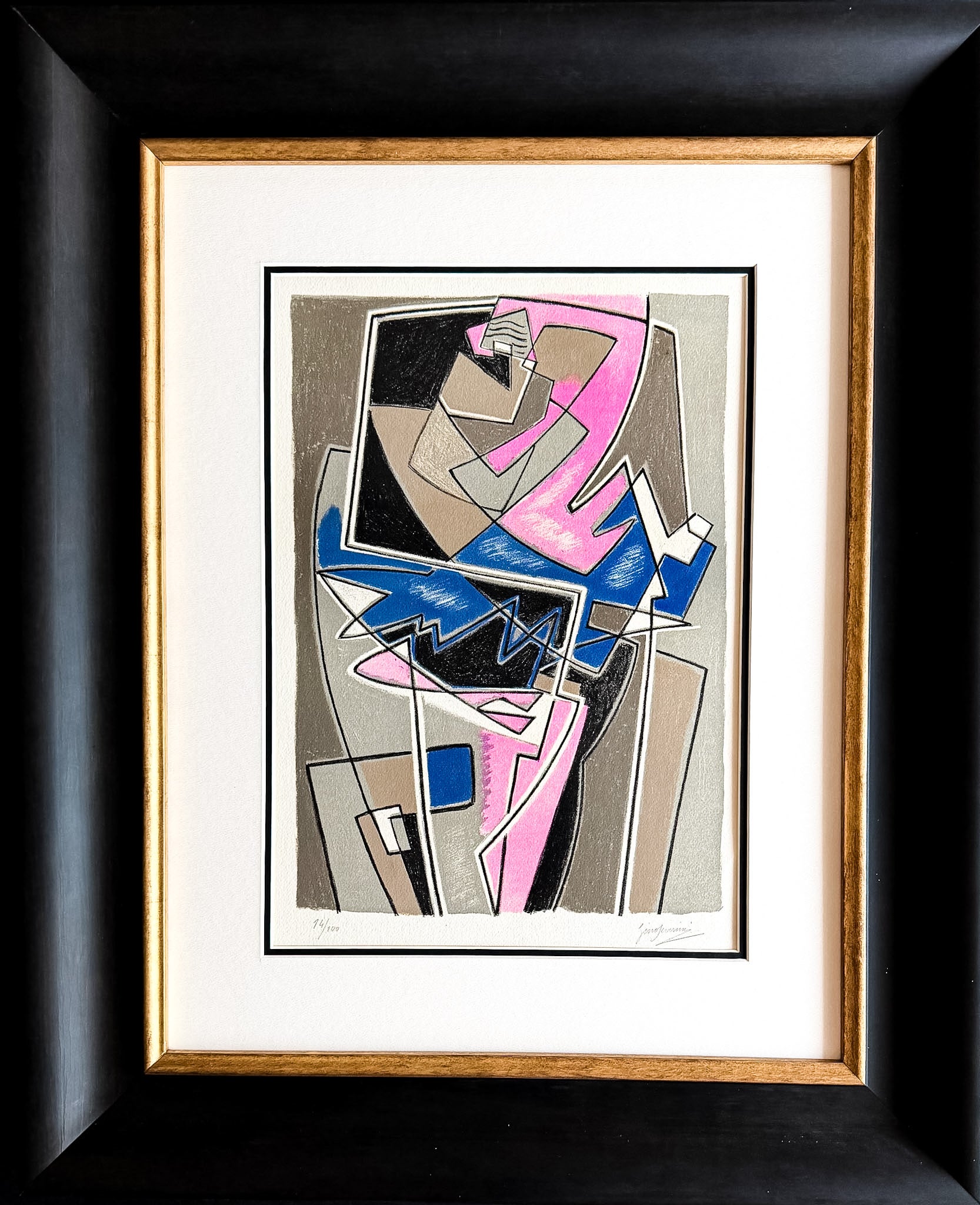 Litografía en color sobre papel Arches, editada en 1954.
Edición limitada de 100 ejemplares, numerada como 14/100 en la esquina inferior izquierda.
Firmada a mano con lápiz por el artista en la parte inferior derecha, en el centro.

Tamaño del