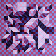 Victor Vasarely (1906–1997) – Quivar-Na – Color silkscreen on paper – 1977