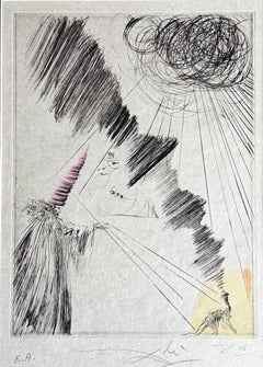 Salvador Dalí (1904–1989) – Handkolorierte Kaltnadelradierung auf Papier – 1968