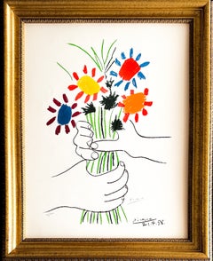 Pablo Picasso - Bouquet de Fleurs - Color lithograph on Arches paper - 1958