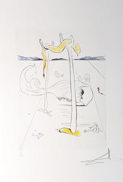Salvador Dalí (1904–1989) - La Béquille -Colour drypoint etching on Arches paper