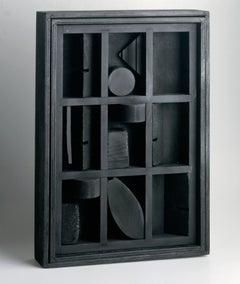 Louise Nevelson (1899–1988) - Winter Chord - Black painted wood sculpture - 1974