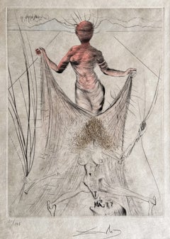 Salvador Dalí (1904–1989) - Femme tenant le voile - Drypoint etching on paper