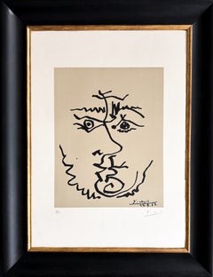 Pablo Picasso - Visage - lithograph on BFK Rives paper - 1967