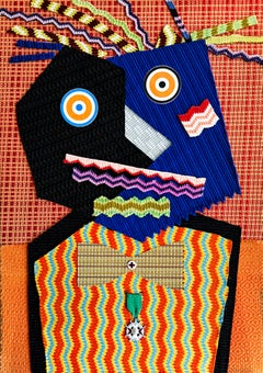 Enrico Baj (1924-2003) – M. Dupont de Nemours – Collage sur carton – 1969