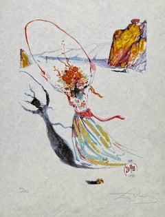 Salvador Dalí (1904–1989) - Daphne I - Color lithograph with gilding on Japanese