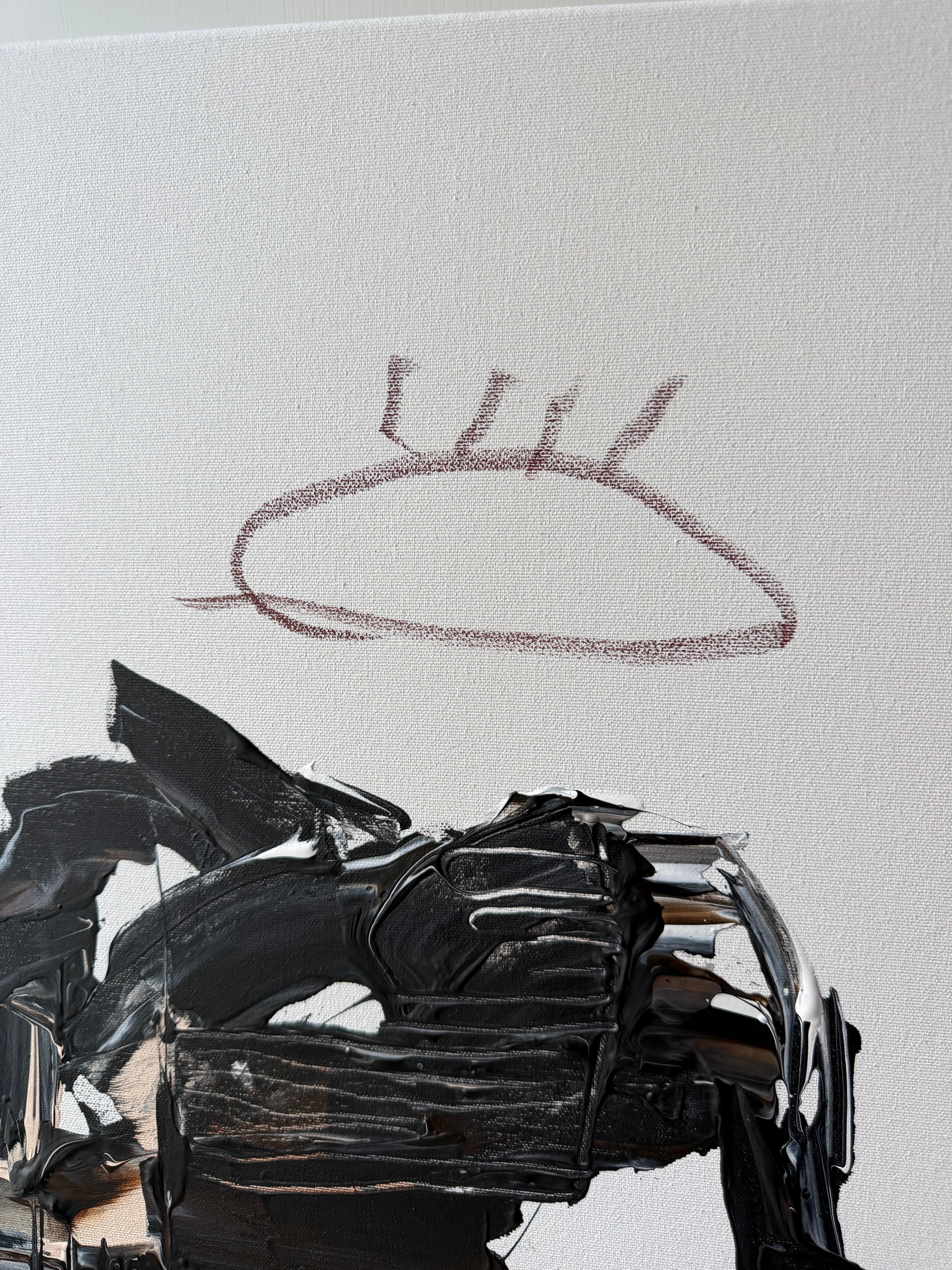 Neutral Color Abstracts Emmi Iida Granlund - Symbols I, abstract Nordic painting of neutral ...