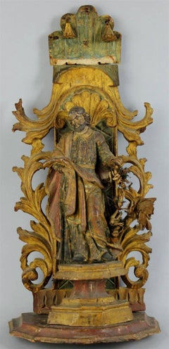 Antique 18th century Polychromed Statue of Saint Joseph