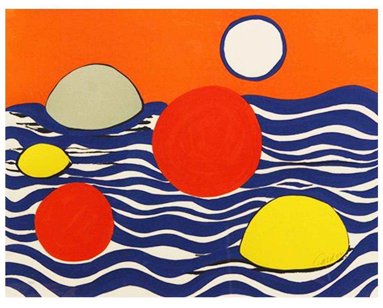 Circles and waves  - Print by Alexander Calder