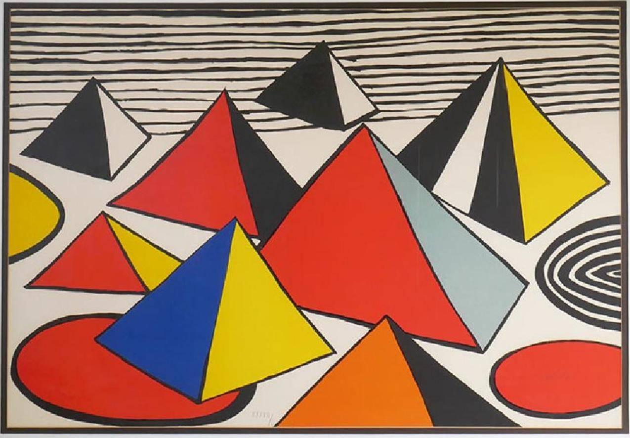 Alexander Calder Abstract Print - Pyramids
