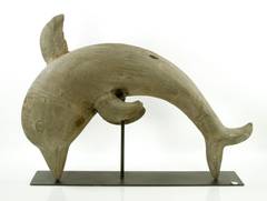 Folk Art Wood Dolphin