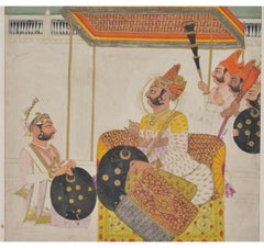 19th Century Indian Miniature Portrait of Jodhpur Ruler