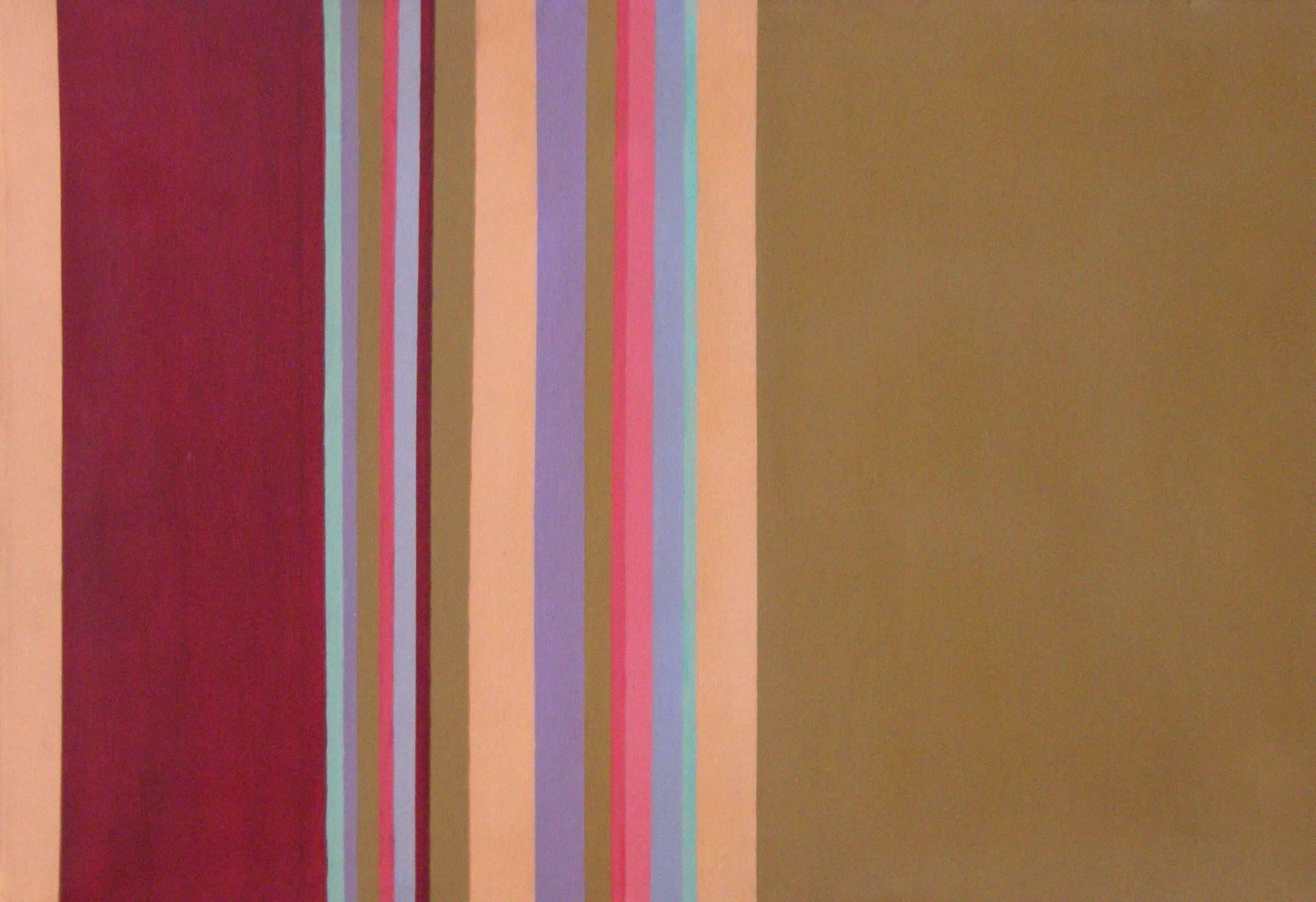 Unknown Abstract Painting - Rasberry stripe 