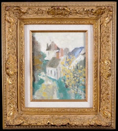 Summer Landscape - Mid 20th Century French Impressionist Oil on Board Painting