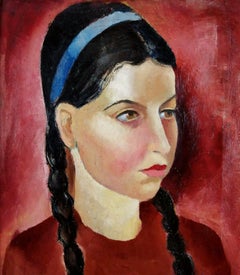 Portrait of Sheila Elizabeth Bruce Marshall - Mid Century Scottish Oil Painting
