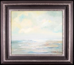 Seascape - Mid 20th Century Belgian Impressionist Marine Oil on Board Painting