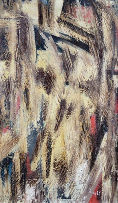 Abstract Composition - Early 20th Century European Antique Oil on Board Painting
