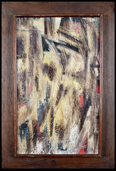 Abstract Composition - Early 20th Century European Antique Oil on Board Painting