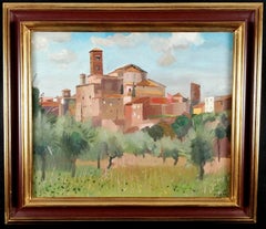 South of France - Large Mid 20th Century Impressionist Landscape Oil Painting