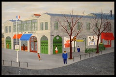 Gare de la Bastille - Large Mid Century French Paris Train Landscape Painting