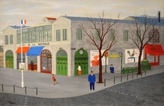 Gare de la Bastille - Large Mid Century French Paris Train Landscape Painting