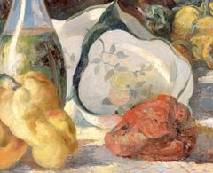 The Kitchen Table - Early 20th Century French Impressionist Vegetables Painting