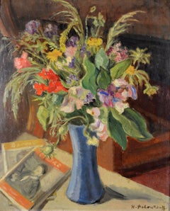 Flowers in a Vase - Early 20th Century French Paris School Still Life Painting