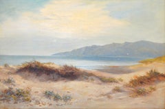 Tranquil Beach Landscape - Large Early 20th Century English Kent Oil Painting