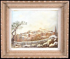 Tourrettes-sur-Loup - Paesaggio invernale francese del XX secolo sulla Costa Azzurra, dipinto a olio
