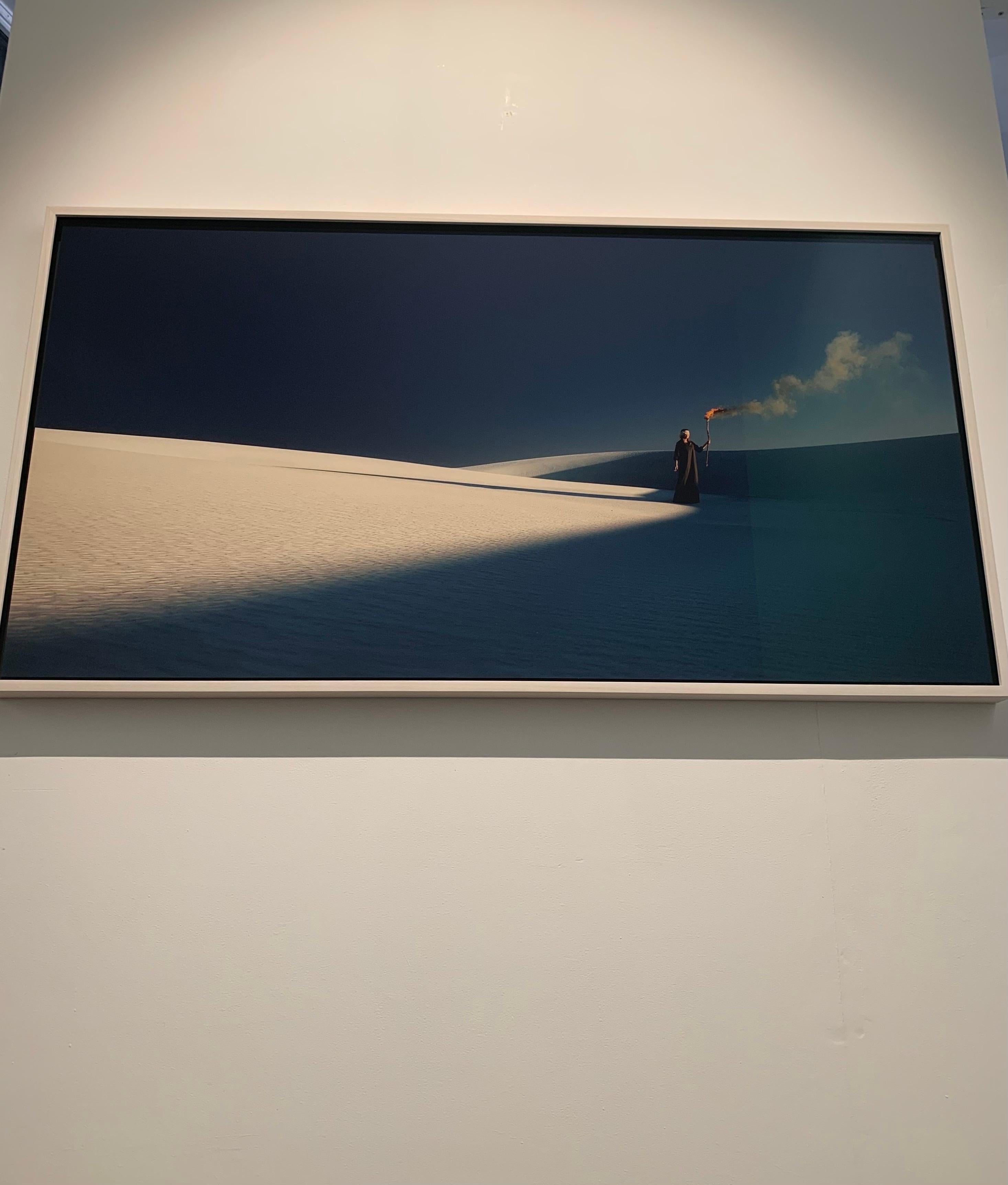 Site Trinity, du parc national des dunes de sable de White Sands, blanc et bleu en vente 3