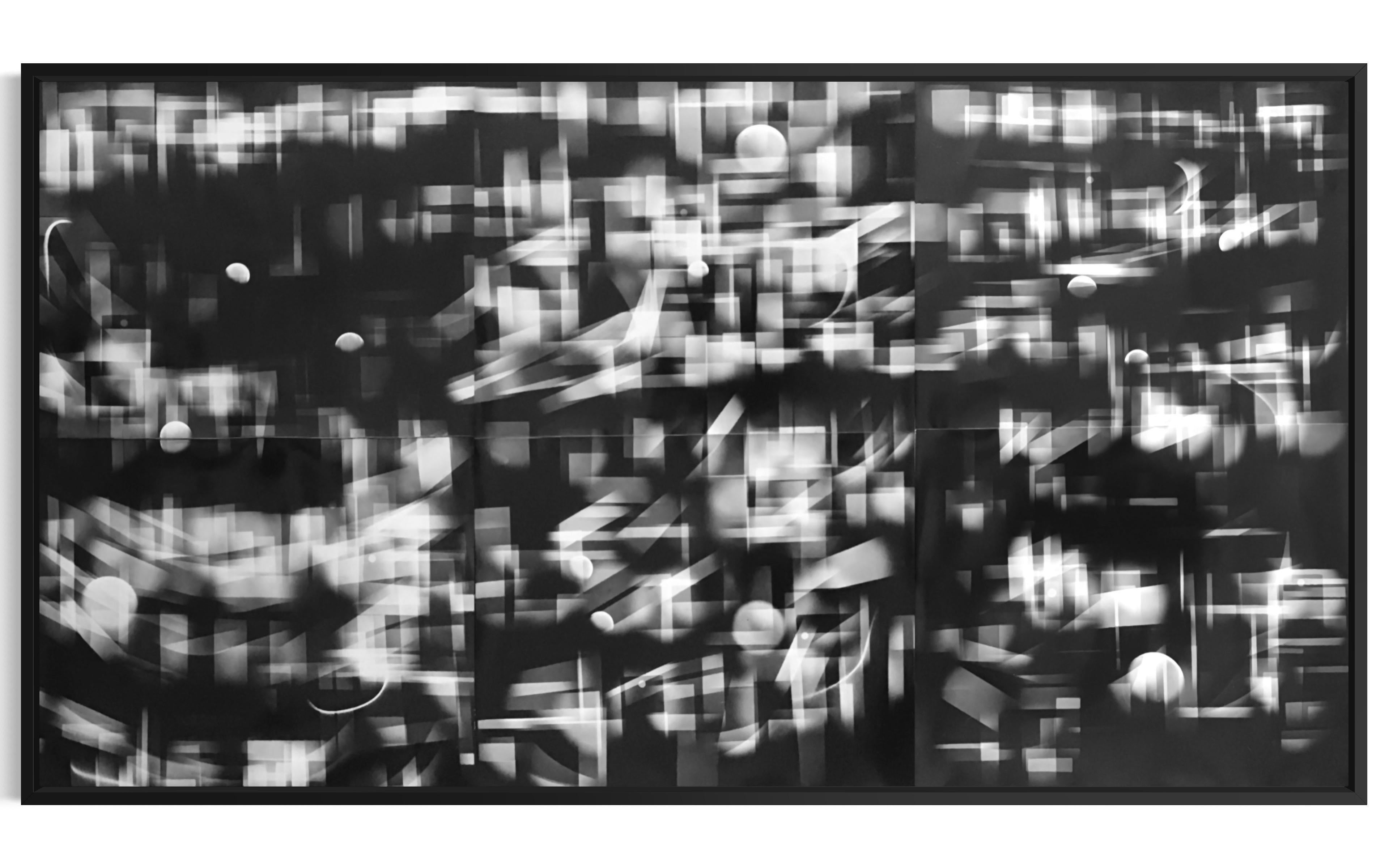 New York City Anthem - Abstract, Unique Selenium Toned Luminogram Print, Framed