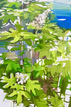 Oak Leaf Hydrangea, Landscape Painting on Paper