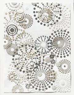 Untitled, Multi Dots, Contemporary Vertical Mixed Material Abstract Light Colors