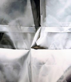 Pale Gray Number Three, Large Vertical Gray Tones Fabric, Realistic, Sheets