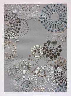 Untitled, Gray Multi Dots, Contemporary Mixed Material Abstract Light Colors